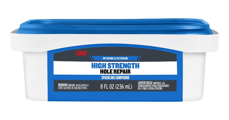 3M High Strength Color Changing Spackling Compound, 8 oz Tub, 6 Pack – Blue-to-White Drying Formula, Fast-Drying, No Shrink, Primer-Enhanced, Interior and Exterior Wall Repair, Easy Application 6-Pack