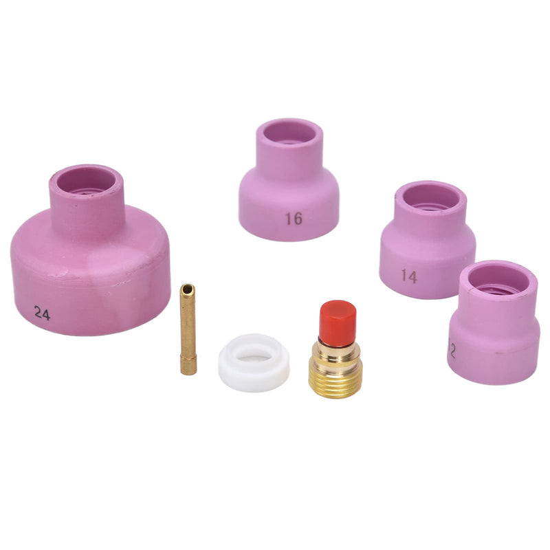 Zerone Welding Torch Accessories Kit, 7Pcs for WP 9 20 25, Ceramic Nozzle +Electrode Holder+PTFE Front Cover(2.4mm) +Connector, Corded Electric, Modern Style