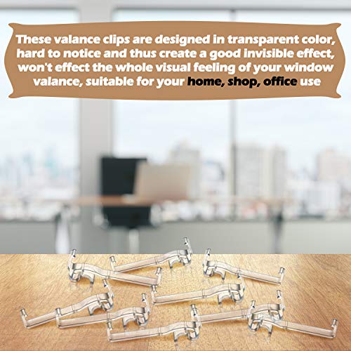 2.5 Inch Valance Clips Window Blind Clips Clear Plastic Valance Retainer Clips Hidden Valance Clips for Horizontal Blind Valance (12 Pieces) 12