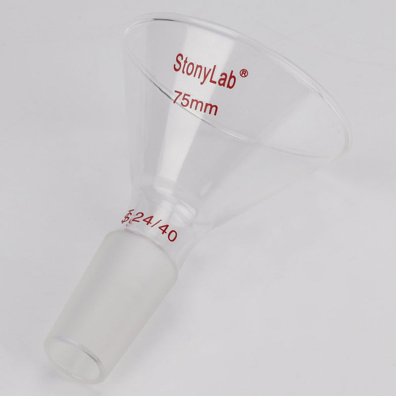 stonylab Glass Oblique Funnel 60 Offset Borosilicate Glass Powder Funnel with 24/40 Standard Joint for Laboratory Materials Supplementing, 75 mm 75 milliliters 1 XK-Funnel-60Du-24/40-75mm