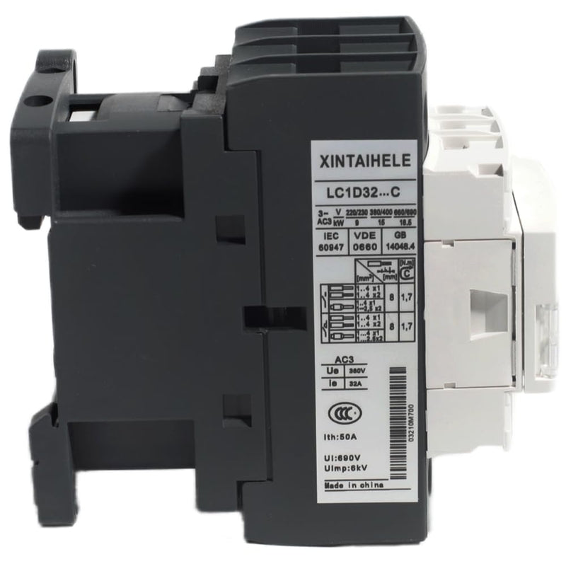 AC Contactor 3 Pole 30A Motor Contactor 110 120V Coil Normally Open1NO1NC 50-60HZ DIN Rail Mount Contactor Switch