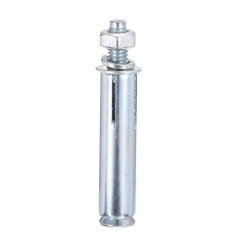 1/4" x 2-1/4" Hex Nut Sleeve Anchors - 10Pack - Good for Concrete Dry Brick Block Walls - Carbon Steel - Silver 10 1/4" x 2-1/4"
