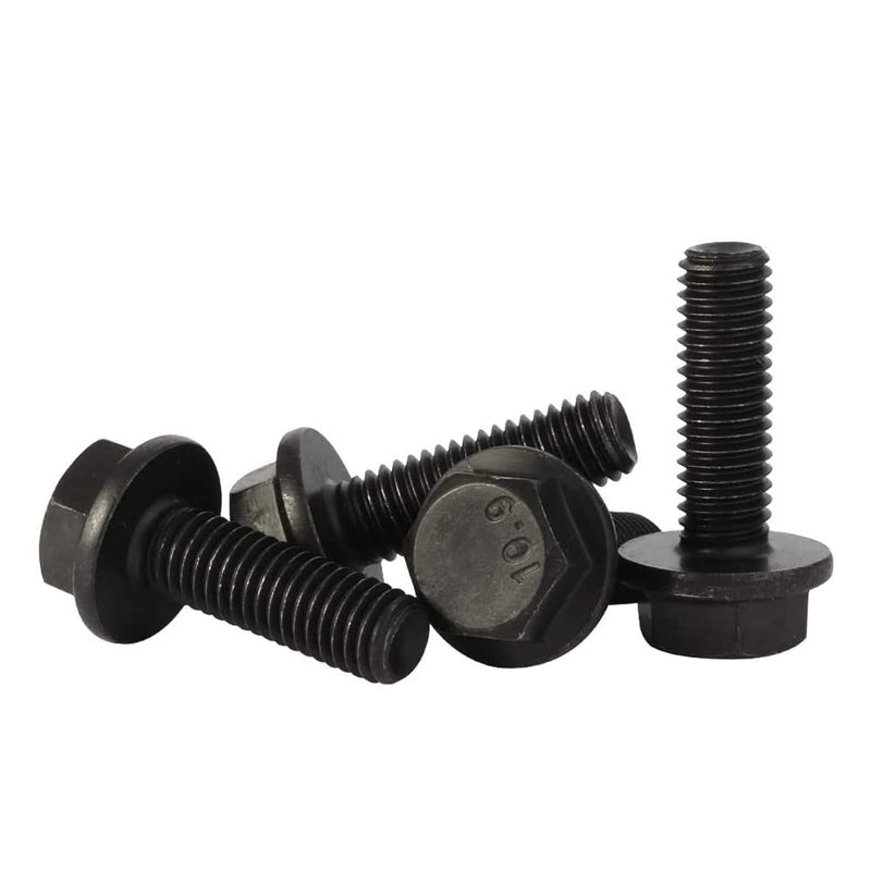 M8 x 25mm Flanged Hex Head Bolts Flange Hexagon Screws, Full Thread, Alloy Steel, Black Oxide Finish, Quantity 15 M8-1.25 x 25mm (15 PCS)