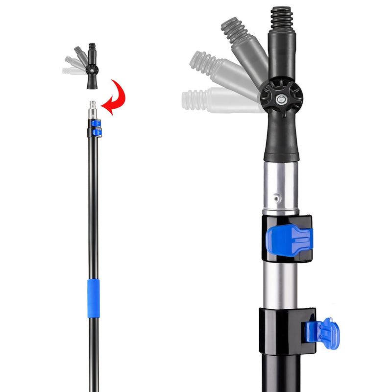 5-12 Ft Telescoping Paint Roller Extension Pole with Angle Adaptor 12 Feet