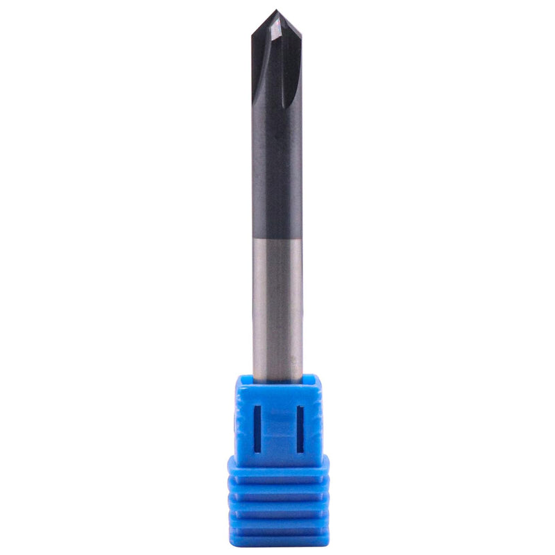 4 Flute 90° Solid Carbide Chamfer End Mill Set(5Pcs, 1/4"), AlTiN Coated | 90° Chamfer Angle, 1/4" Shank 2-1/2" OAL, Single End, V Groove Router Bit, for Milling Alloy Steel, Carbon Steel, Cast Iron 1/4 in 5