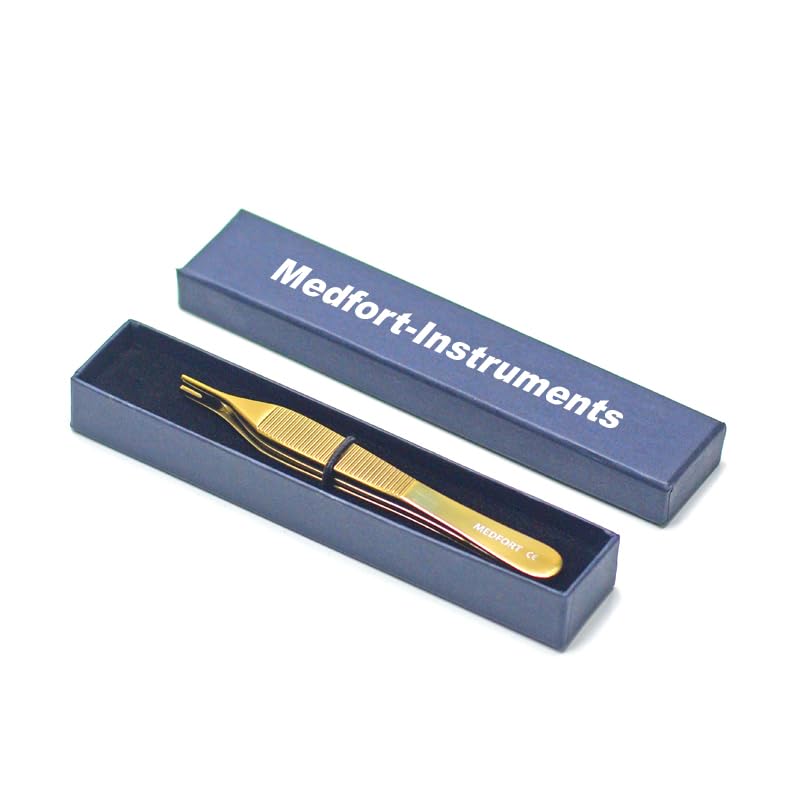 Double Adson Tissue Forceps with Tungsten Carbide, German Stainless Steel 12cm, 1x2 Teeth