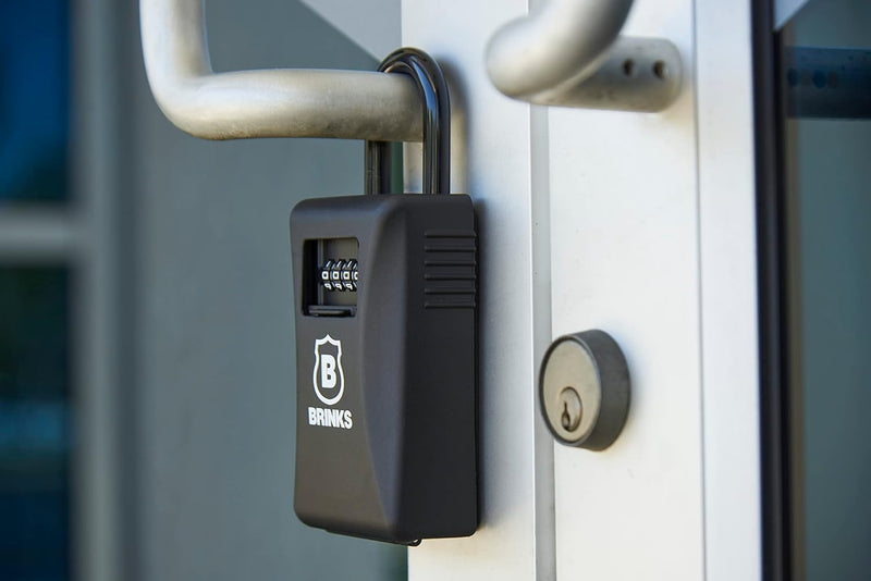 BRINKS - 79mm Outdoor Lock Box - for Indoor and Outdoor Use, Weather Resistant - 4-Dial Resettable Combination - Increased Security with Hardened Steel Shackle, Black (New Model, 2PK) New Model