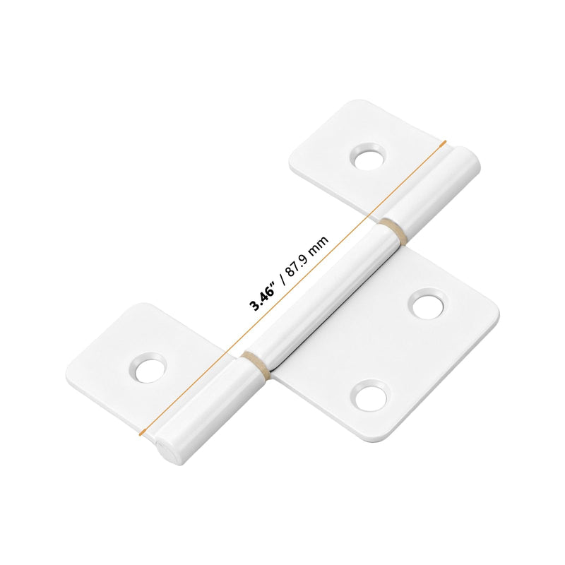 15 Pack 3.5 Inch Three Leaf Non-Mortised Hinge, Carbon Steel Non-Mortised Door Hinges for Mobile Home & RV Interior, White