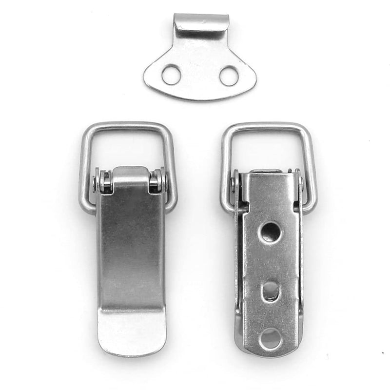 Latch, Stainless Steel Spring Loaded Toggle Latch, Silver Catch Hasp Clamp Clip Lock with High Quality 304 Stainless Steel Screws for Cabinet, Wooden Case, Box, Chest(4 Pack)