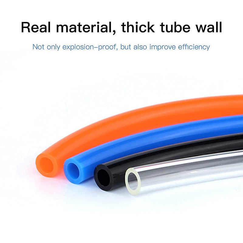 Quickun Pneumatic Tubing 5/32" Tube OD PU Polyurethane Tube Air Hose Line for Air Compressor Fitting or Fluid Transfer (Black 32.8ft) 5/32" Tube OD-32.8ft Black