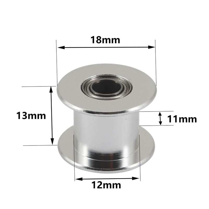 (Pack of 10)20 Teeth 5mm Bore 10mm Width Belt Silver Tone GT2 Idler Pulley Aluminum Alloy Toothless Timing Belt Pulley Wheel for 3D Printer Accessory 20 teeth 5mm bore 10mm Width Belt
