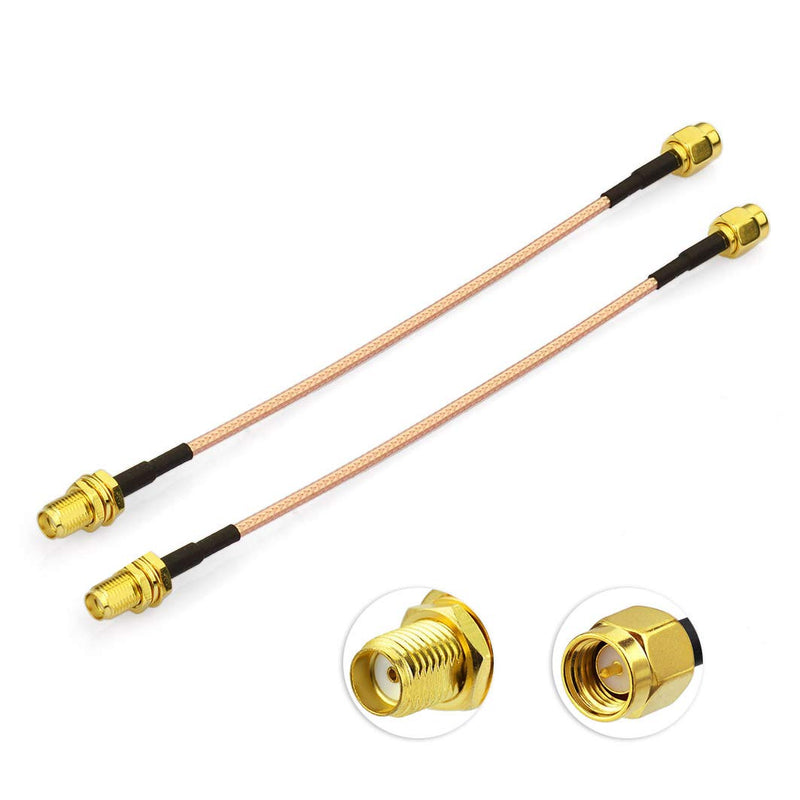 BINGFU SMA Female Bulkhead Mount to SMA Male RG316 Antenna Extension Cable 6 inch 15cm 2-Pack Compatible with 4G LTE Router Gateway Cellular SDR USB Dongle Receiver 6 inch / 15cm