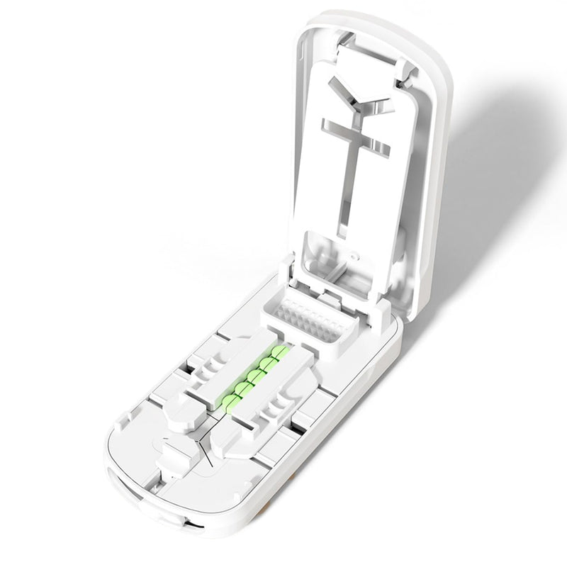 Portable Dual-Blade Pill Cutter and Crusher, Precision Half, Third and Fourth Tablet Splitter with Silicone Grip and Safety Lock for Small, Tiny or Large Pills, Upgraded Version