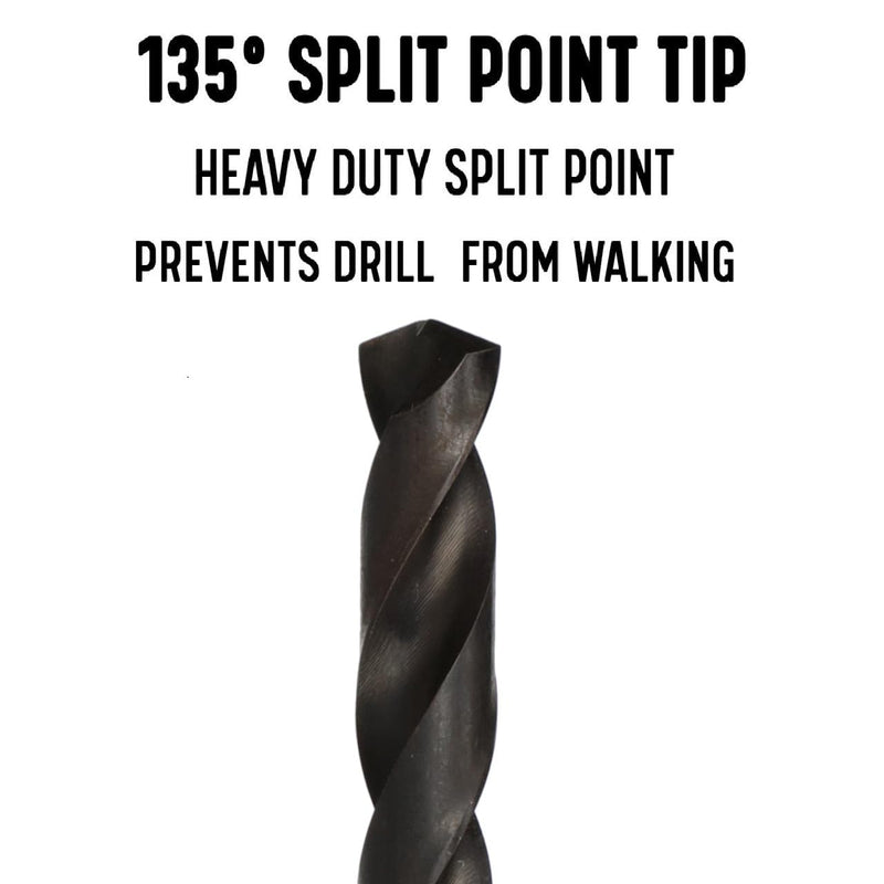 Drill America 13 Piece High Speed Steel Split Point Drill Bit Set (1/16" - 1/4" x 64ths), D/AP Series 13 Piece Set