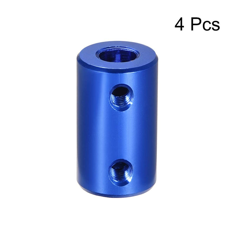 uxcell 5mm to 1/4 Inch Bore Rigid Coupling Set Screw L25XD14 Aluminum Alloy,Shaft Coupler Connector,Motor Accessories,Dark Blue,4pcs 5mm to 6.35mm