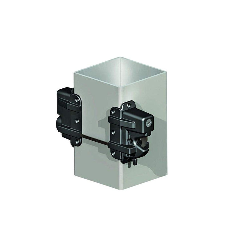 Keystone"X" Exterior Mount Nylon 2-Sided Key Lockable Gate Latch (White) KLX-P2-WT