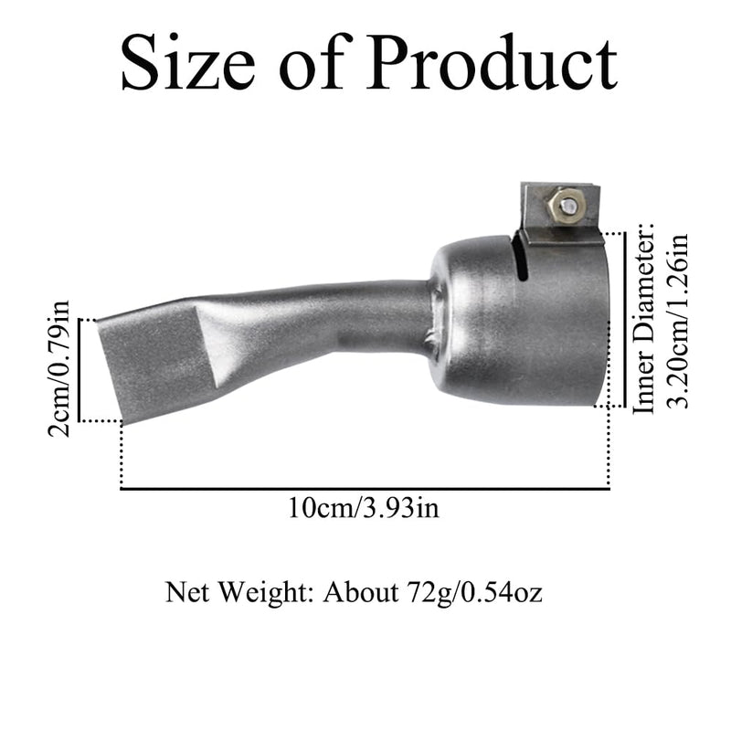 2Pcs 20mm Welding Gun Flat Nozzle, Stainless Steel Tip Heat Gun Speed Welding Nozzle, Hot Air Tourch Gun Soldering Supplies Accessory for PVC Plastic Sheet