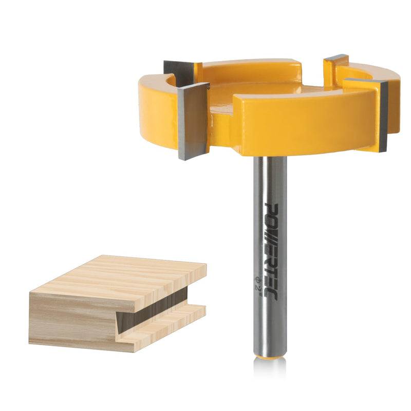 POWERTEC Slab Flattening Router Bit, CNC and Surfacing Router Bit 1/4 Shank, 2" Diameter, 1/2" Cutting Depth, Router Planer Bit - Perfect for Spoilboard Surfacing, Wood Milling Planing - 2PK, 73056-P2 2PK, 1/4" Shank, 2" Dia, CNC Bit