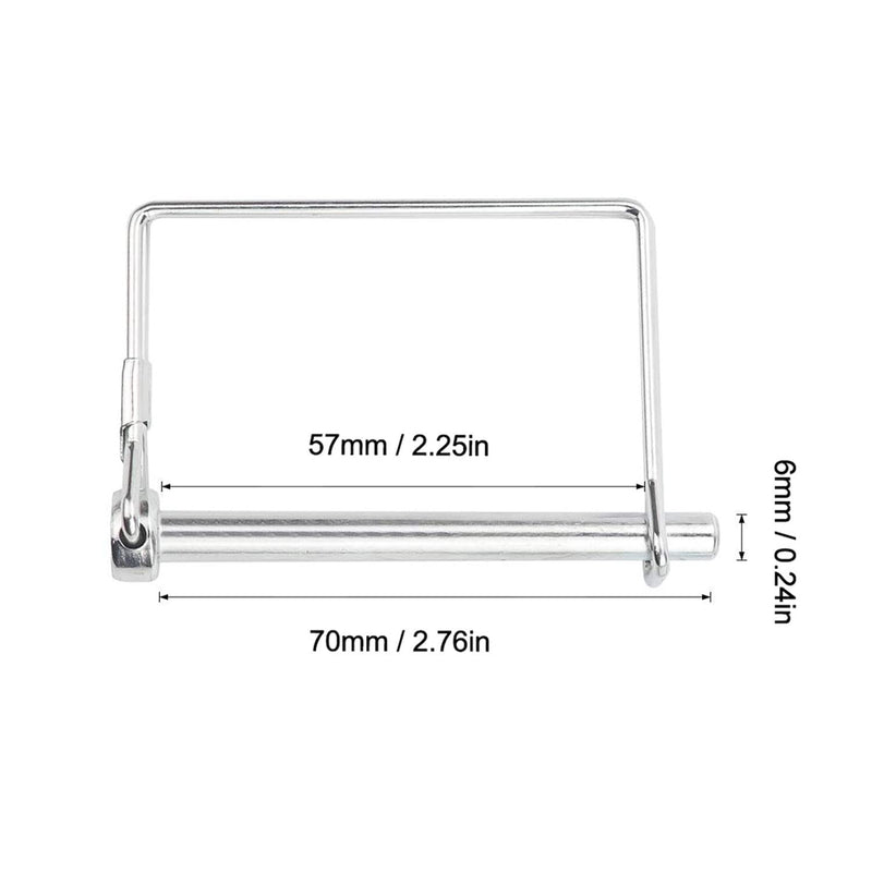 10 Pcs Square Shaft Locking Pin Safety Coupler Pin 1/4 Inch Diameter for Farm Trailers Wagons Lawn Hitches and Garden (Silver) by XBDZR 10Pcs-silver-square