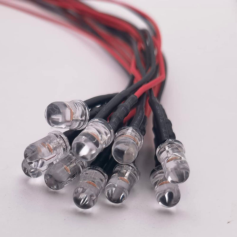 30pcs 12 Volt 5mm Round top RGB Slow Flash LED Lights Emitting Diodes Pre Wired 7.9 Inch DC 12V LED Light Water Clear Lens Small LED Lamps (5mm Round top, RGB Slow Flash (30pcs)) RGB Slow flash (30pcs)