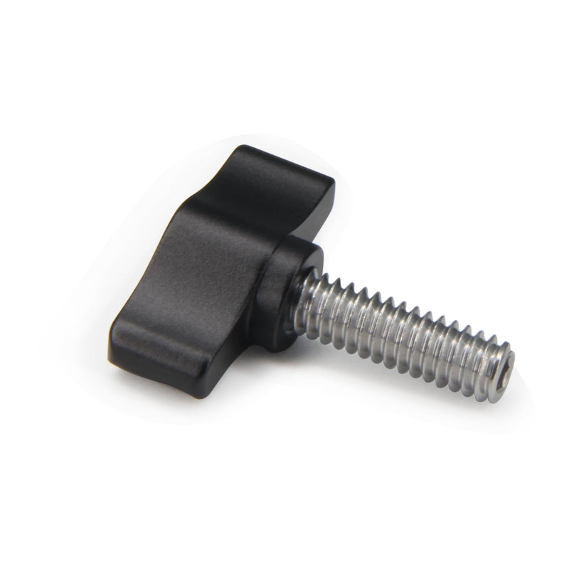 4pcs 1/4"-20 x 3/4" Thumb Screw Stainless Steel Standard/Coarse Thread Black Aluminum Knob 1/4"-20 x 3/4"