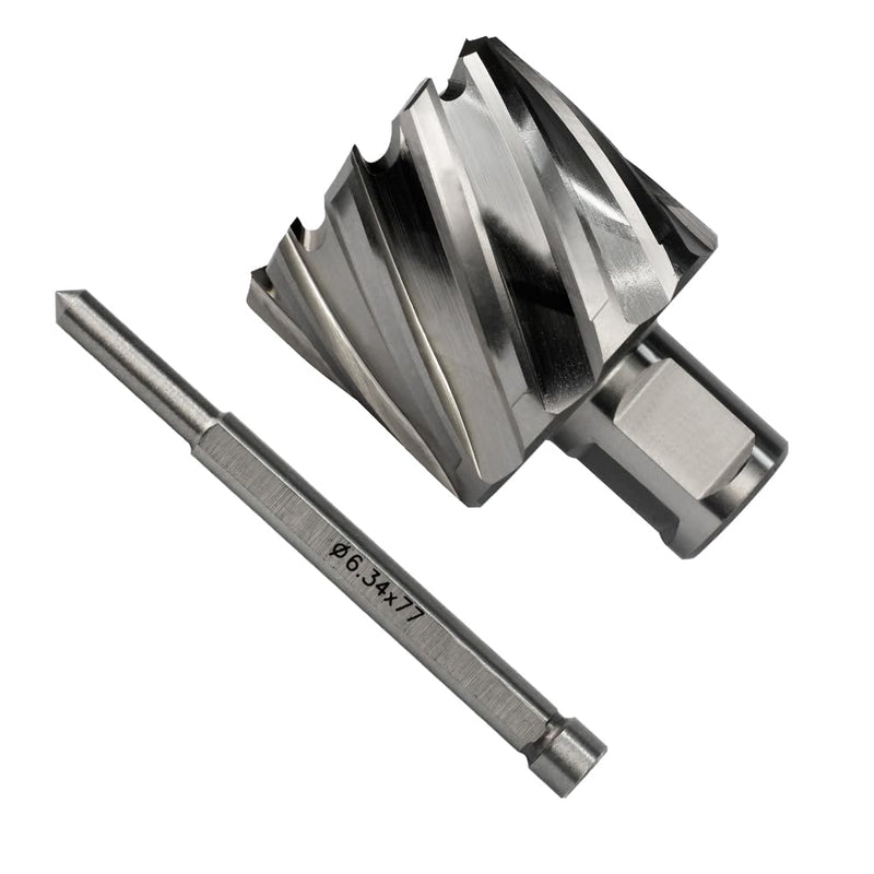 Annular Cutter JESTUOUS 1-3/4 Inch Cutting Diameter 3/4 Weldon Shank 1 Cutting Depth with Pilot Pin Slugger Bits HSS Kit for Magnetic Drill Press,1 Piece