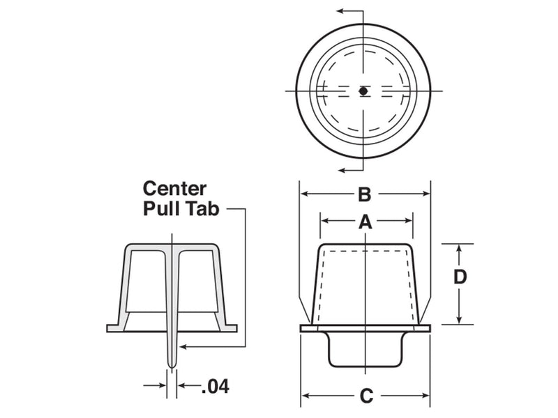 Caplugs CPT-18X CPT Series – Plastic Center Pull-Tab Tapered Plug, 20 Pack, Red LD-PE, Flange OD 1.94" x Plug ID 1.750" Hole Protection, Leak Prevention, Masking, Painting, Powder Coating (ZCPT18XQ1)