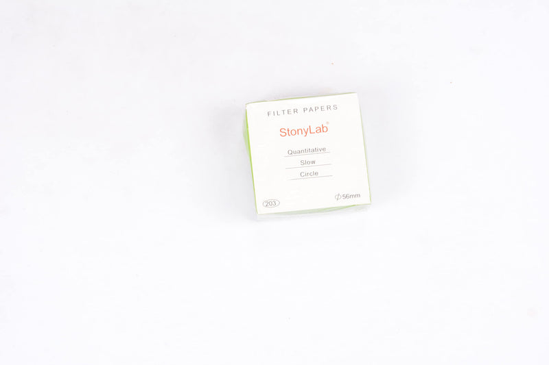 stonylab Quantitative Filter Paper, 100 Pack Slow Flow Rate Cellulose Filter Paper Circles with 10 Micron Particle Retention, 56 mm Diameter