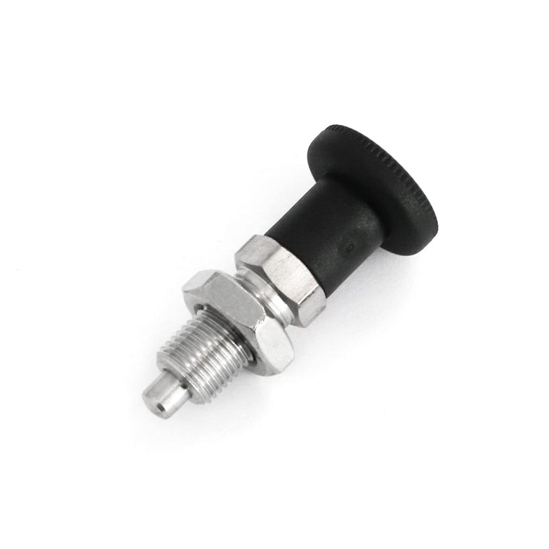 Heyous Stainless Steel Spring Return Knob Plunger M6 with Non Removable Knob Return Indexing Pin Coarse Thread Spring Indexing Plunger Silver