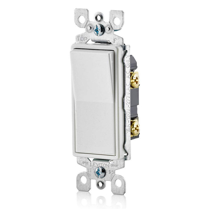 Leviton 15 Amp Decora Antimicrobical Wall Switch Single-Pole, White, 5601-2AW
