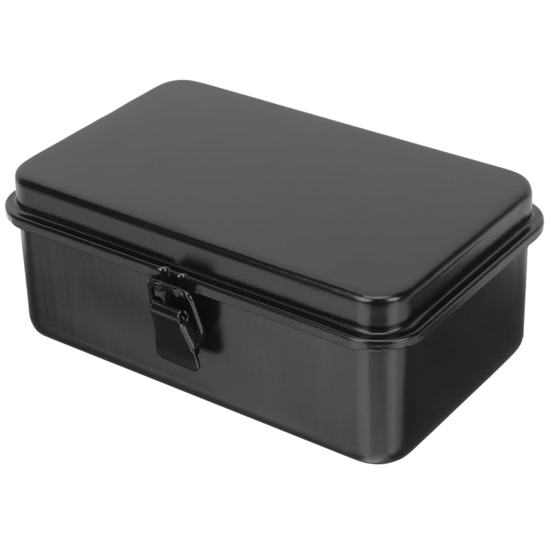 Tofficu Small Tool Box Metal Tool Box Organizer for Small Parts Portable Storage Case with Buckle 7.87 X 4.92 X 3.07 in for Home Garage Workshop