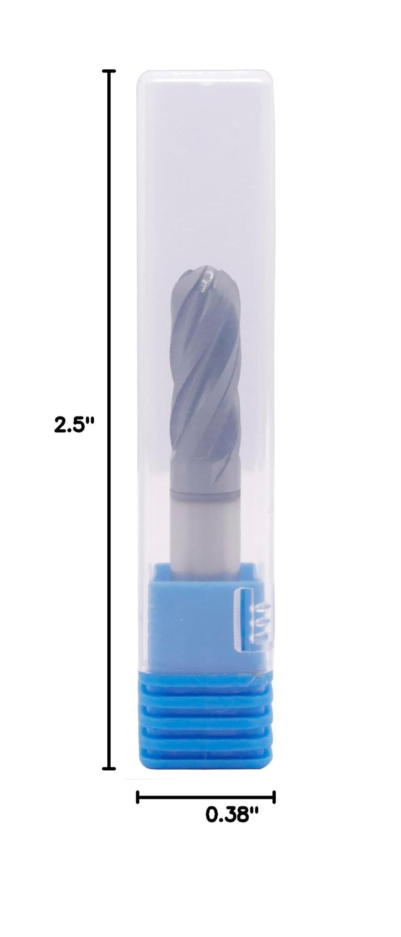 3/8" 4 Flute Variable Helix Ball Nose Solid Carbide End Mill - AlTiN Coated | Variable Geometry, 3/8" Cutting Diameter, 3/8" Shank Diameter, 1" Length of Cut, 2-1/2" Overal Length