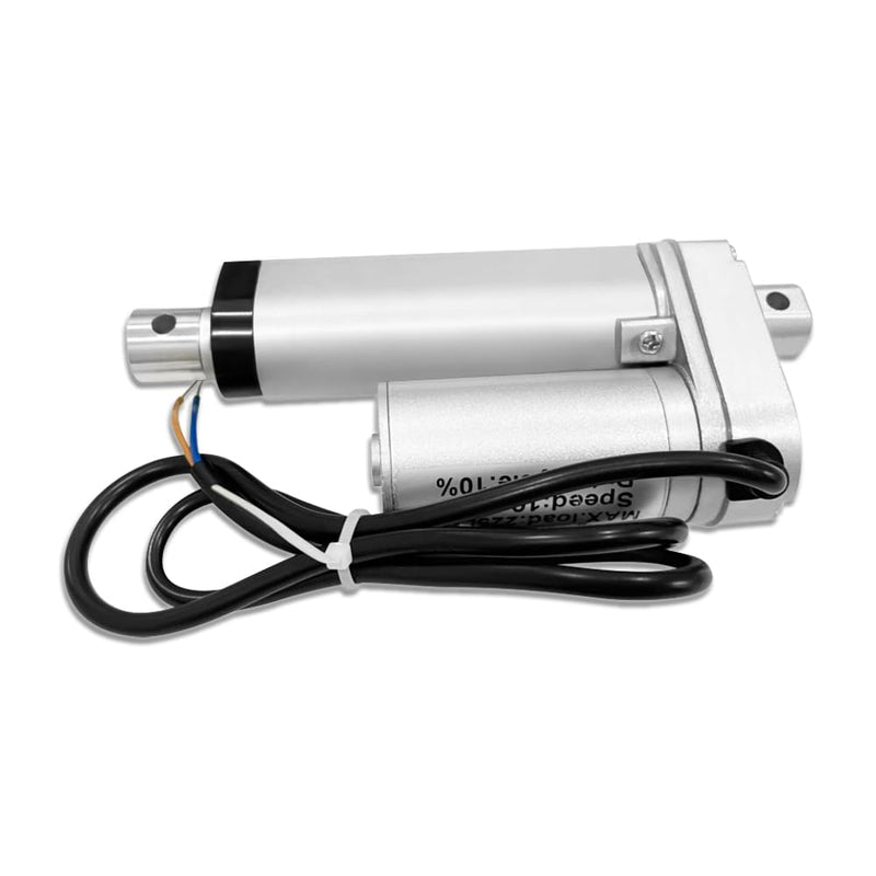 2" Inch (50mm) Stroke 12V Electric Linear Actuator 225lbs (1000N) Load Capacity 10mm/s IP55 Waterproof Silver Aluminum 2" 1