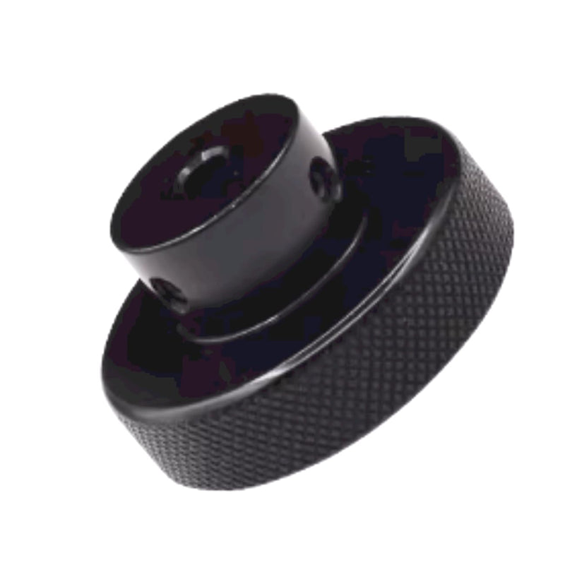 CHANCS Aluminium Alloy Machine Tool Handwheels 50mm(2") OD 6mm(1/4") Bore Knurled Oxidised Black Handles Knobs for Sliding Table 50-6