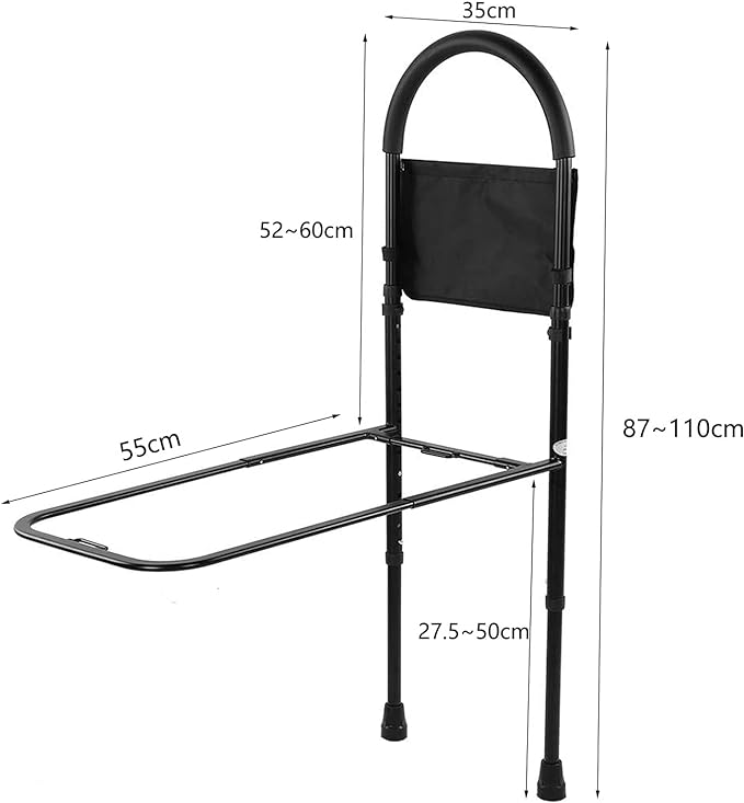 Handrail for Bed, Handrail for Bed, Bed Arm, Handle, Height Rail, Adjustable Length, Bedride, Assistance, Fall Prevention, Small Storage Organizer Bag Included - NewNest Australia