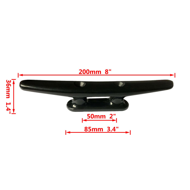 ISURE MARINE 4 Pack Boat Cleat Black Nylon Dock Cleat Kayak Cleat,4/6/8 inch with Fasteners 8 inch