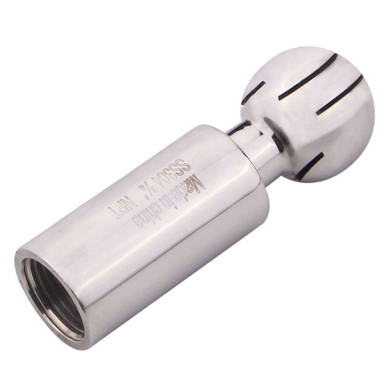 DERNORD Rotary Spray Ball NPT Female CIP Tank Cleaning Ball 360° Spray Pattern, Stainless Steel 304 (3/8" NPT Threaded) 3/8" NPT Threaded