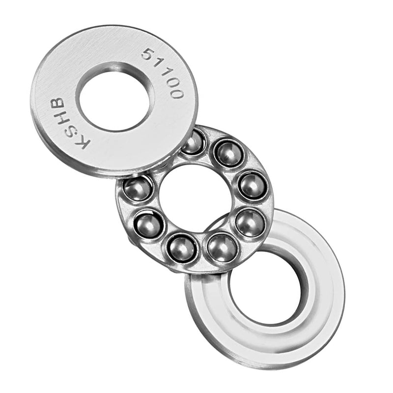 uxcell 51100 Thrust Ball Bearings 10mm x 24mm x 9mm Chrome Steel ABEC3 Single Row Roller 2pcs 10mmx24mmx9mm