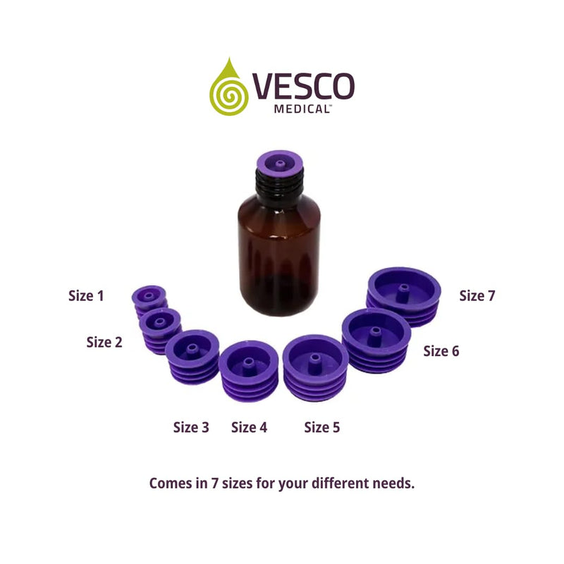 ENFit Medicine Bottle Adapters - Size 1-7 (Assortment) - Pack of 7 Asssortment Size1-7