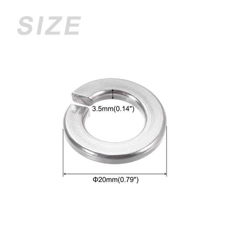 METALLIXITY Split Lock Washer (7/16") 25Pcs, 304 Stainless Steel Spring Lock Washer Elastic Gasket - for Household Applications 7/16" 25