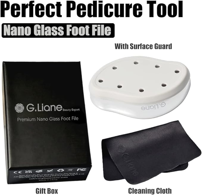 Heel Exfoliating Nano Glass Foot File Exfoliating -G.Liane Crystal Glass Heel File Foot Care Tool for Exfoliating Files Wet and Dry Unisex (Silver) - NewNest Australia