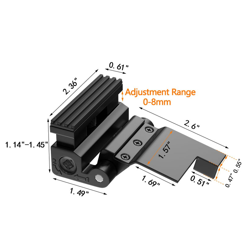 INIRET 2 Packs Black Adjustable Heavy Duty Zinc Alloy Portable Door Lock,Security Device for Enhanced Safety,for Home,Hotels,Travel,Apartments Prevents Unauthorized Entry,No Drill