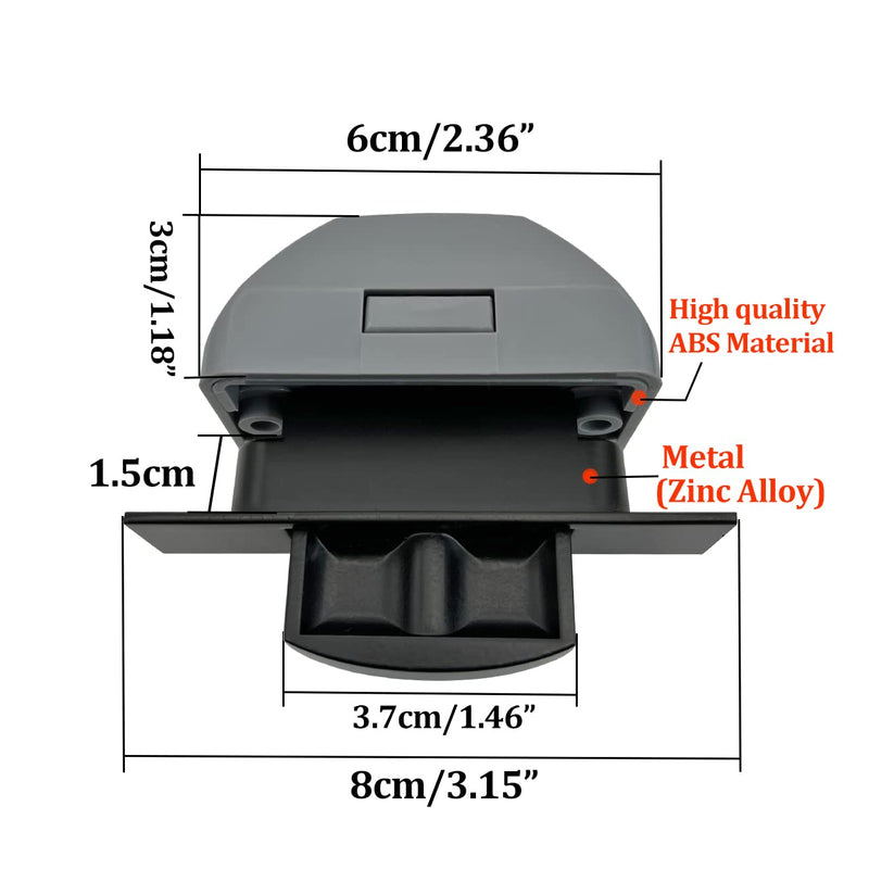 2 Packs Purocean Metal Push Button Latch for Cabinet Cupboard Storage Compartment Rectangle Shape (Black) Black