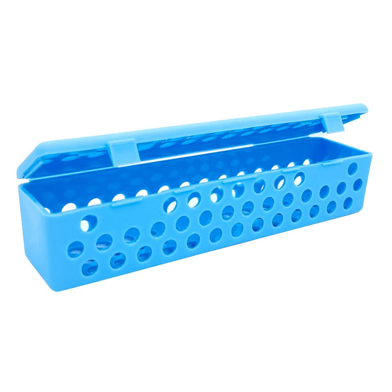 Dental Instrument Sterilizat Case Plastic Autoclavale Cassette Case, 5PCS Medical Surgical Instrument Disinfection Container Tray (Blue, 5PCS) Blue