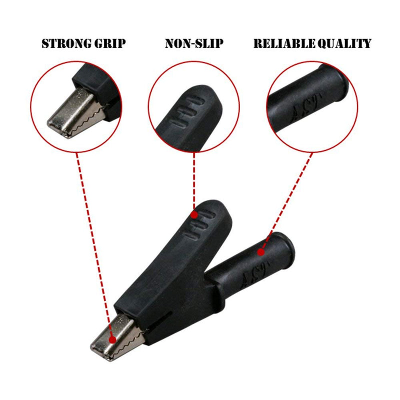 Test Lead Banana Plug to Alligator Clip Heavy Duty [3 feet] for DMM Multimeter