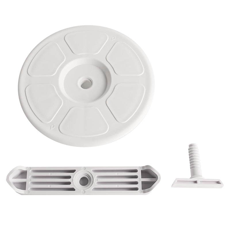 Hoffen Boat Hatch, 8" Round Deck Plate Non Slip Inspection Hatch w/Detachable Cover No Screws Installation for Marine Boat Yacht RV Trailer White 1
