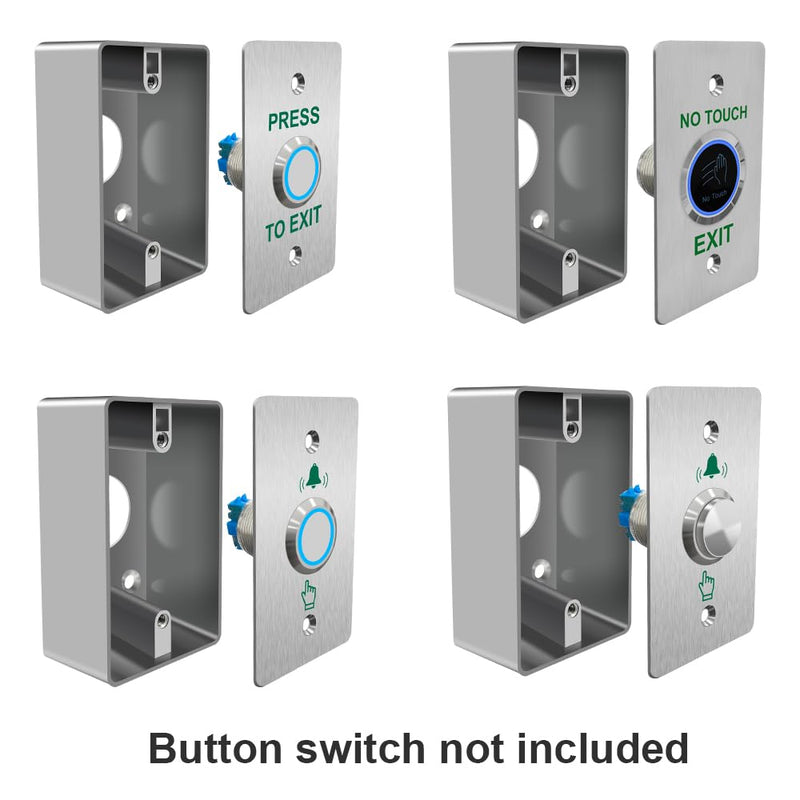 Back Box 86 * 50mm Mounting Accessory for Push Eixt/doorbell Button Switch Metal Electroplate