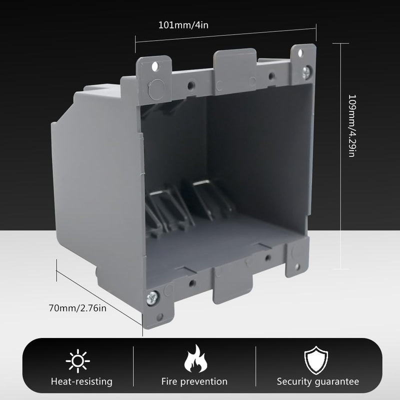 MAKERELE Old Work Electric Outlet Box 2 Gang Outlet Box,Adjustable Double Outlet Box,26 cu.Inch Plastic Junction Box for Switches Have ETL Tested and 2 Hours Fire Safety and Home Improvement(3 Pack) 25z | 3pack