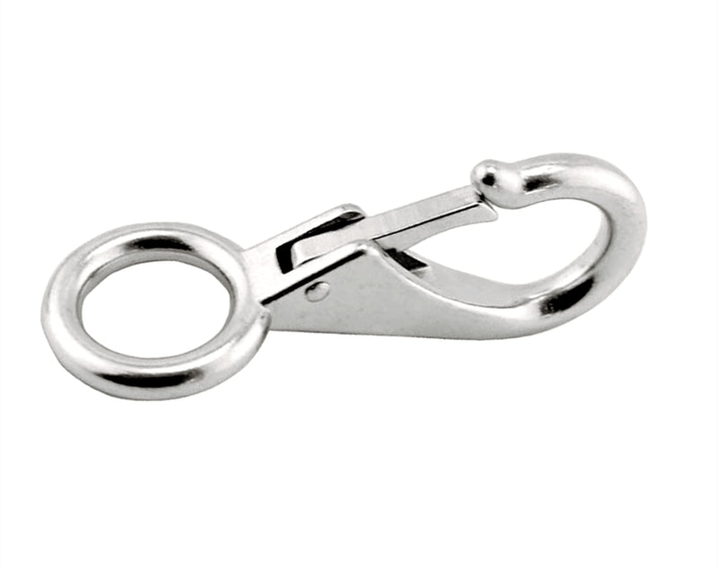 2/4Pcs Heavy Duty Stainless Steel 316 Spring Snap Hook Fixed Eye Clip Carabiner Marine Clip Dock Hardware Accessories 0# 4Pack