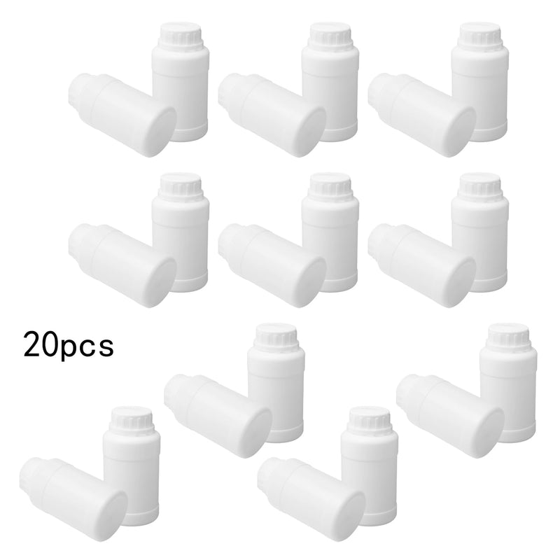 Othmro 20pcs 8.45oz/250ml Plastic Bottles, Lab Chemical Reagent Bottle, Length 119mm Wide Mouth Laboratory Reagent Bottle, Sample Sealing Liquid Storage Container for Food Stores White